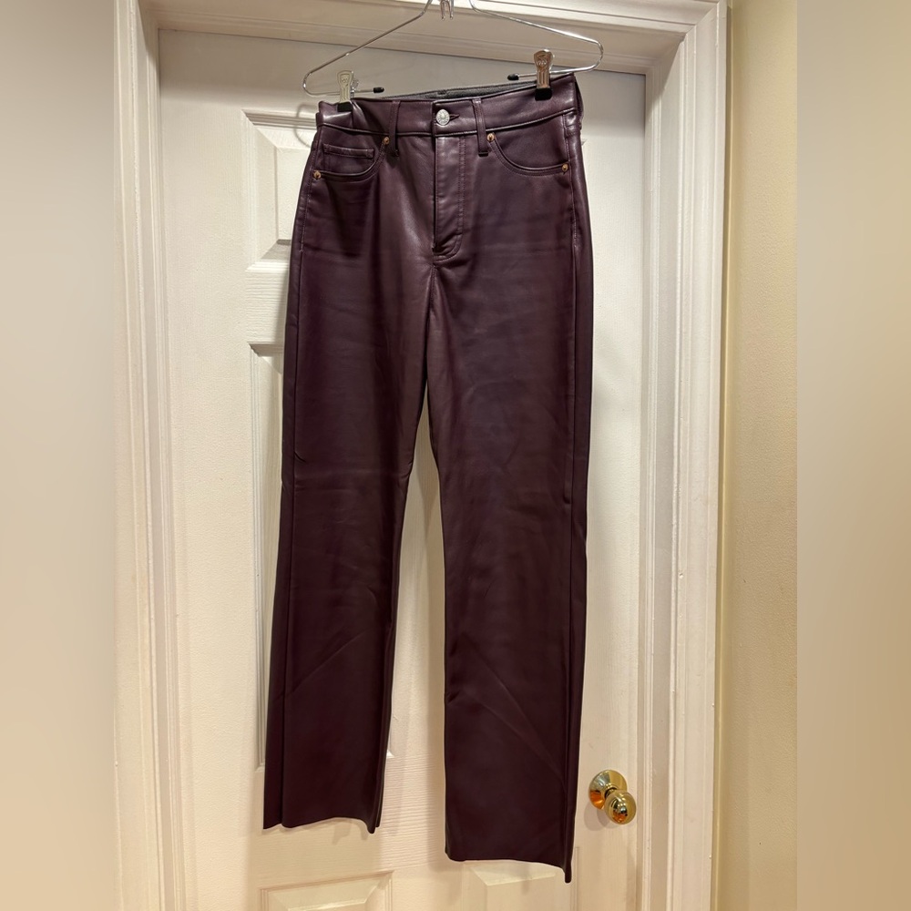 Express Dark Purple Faux Leather Pants